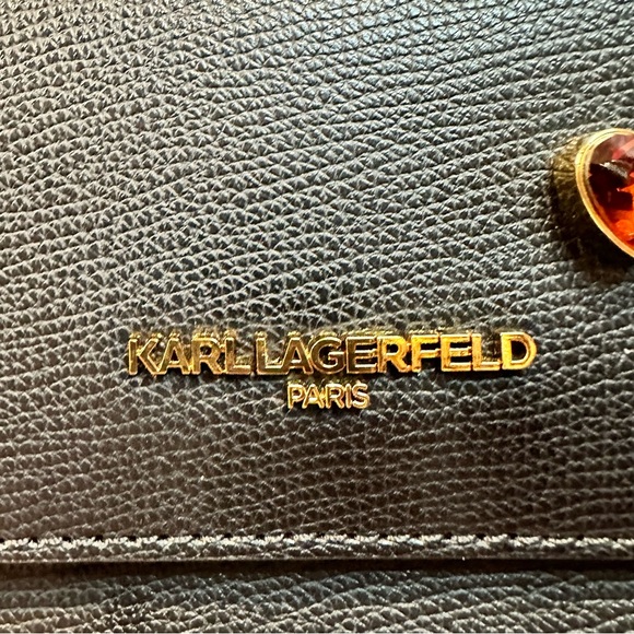 KARL LAGERFELD JEWELED HEART CROSSBODY NWT - Picture 5 of 17